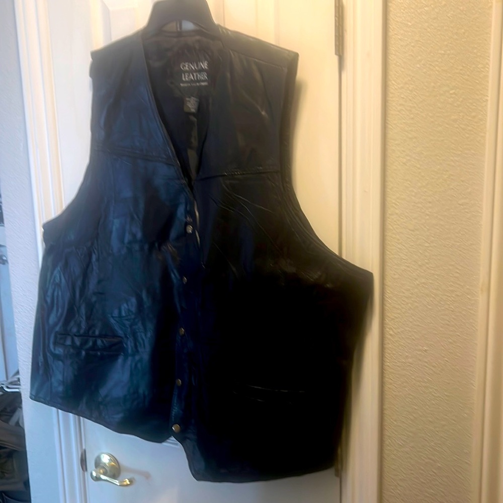 Leather patchwork vest